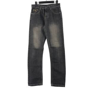 American Hawk Boys Jeans 16 Black Skinny Fit Straight Faded Flap Pockets School